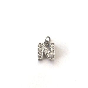 925 sterling silver letter N pendant